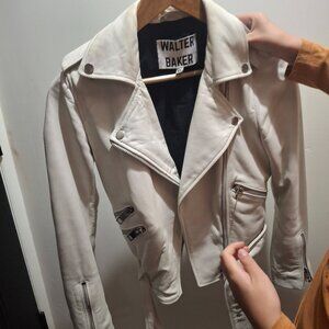 White lamb leather jacket